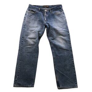 Lee Mens Jeans Size 34x30 Regular Fit Mens Straight Leg Cotton Blue Denim Casual